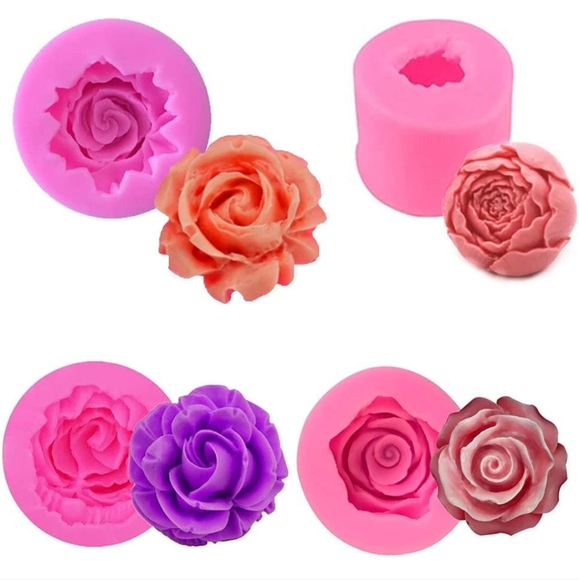 3 FLOWER CANDKE MOLDS - Picture 2 of 4